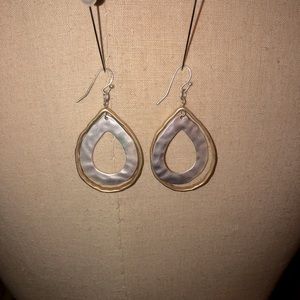 Silver and gold earrings